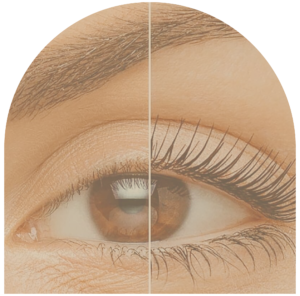 Image représentant un avant/après extension de cil