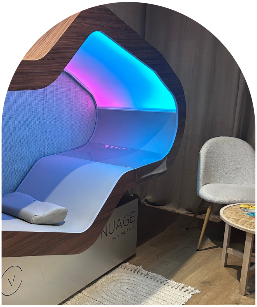 Appareil Nuage infrathérapie en forme de nuage avec des leds pour différents bienfaits.